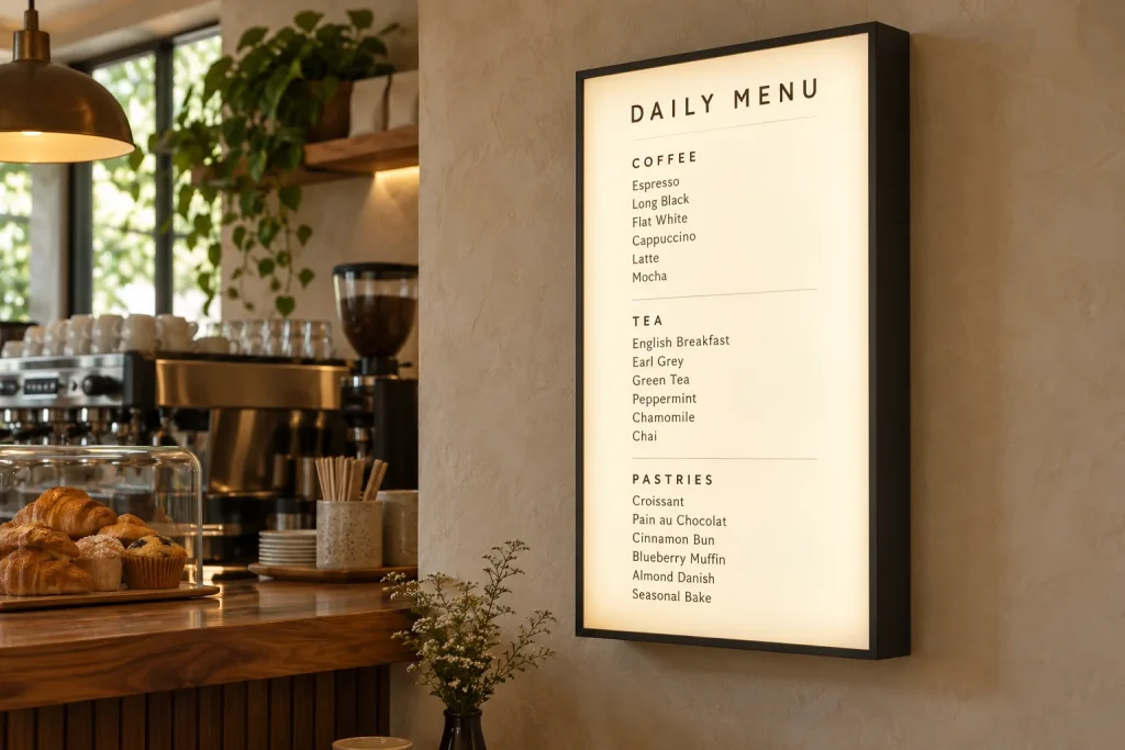Lightboxes & illuminated menu boards