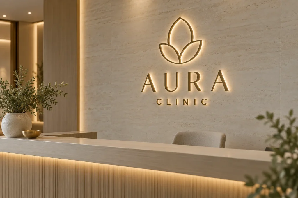 Reception & backlit logo signs